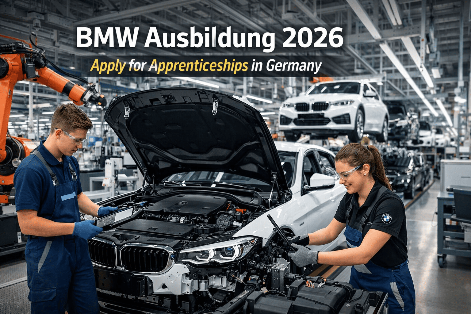 BMW Ausbildung 2026 apprentices working in BMW factory Germany