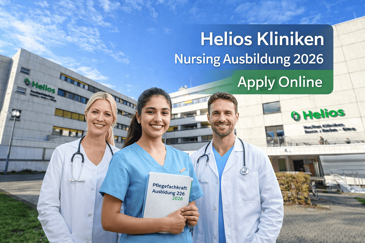 Helios Kliniken hospital with nurse and doctors representing nursing ausbildung in Germany 2026