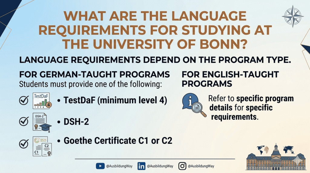 what are the language requirement for studing at university of bonn in germany