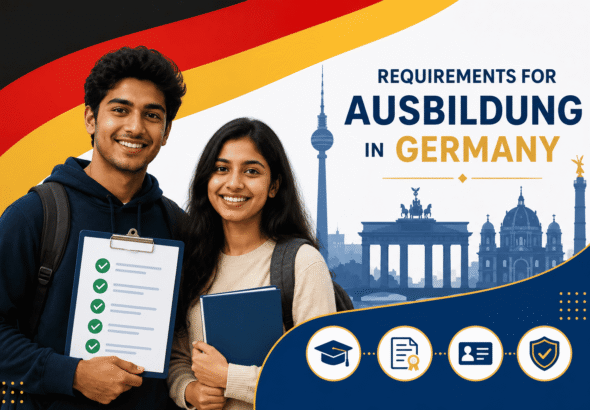 Requirements for Ausbildung in Germany education, age limit, German language B1 B2, blocked account and visa checklist for international students