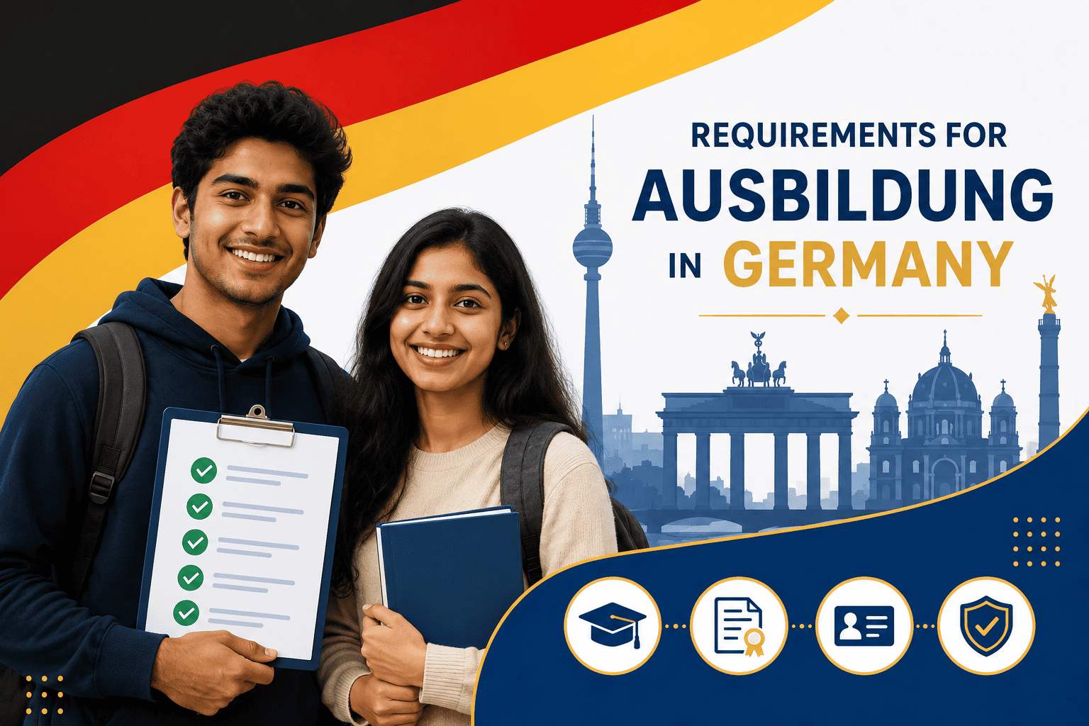 Requirements for Ausbildung in Germany education, age limit, German language B1 B2, blocked account and visa checklist for international students